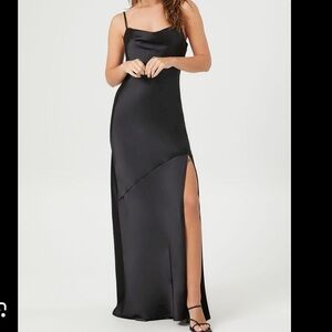 Satin maxi dress teal